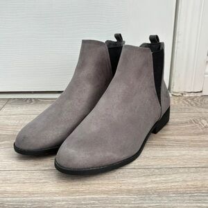 Primark Gray Suede-Look Chelsea Ankle Boots